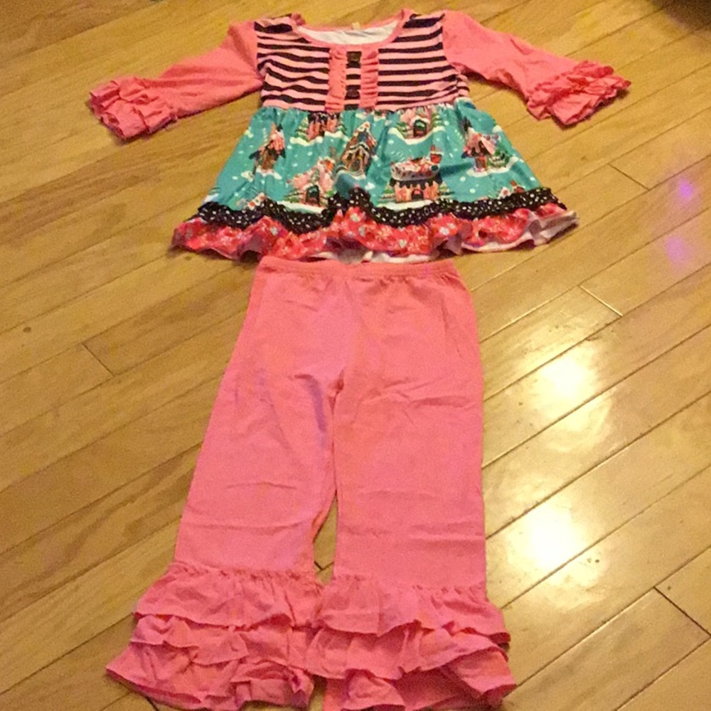 Brand New Pink Ruffle Set Great Christmas Dress - Picture 2 of 3